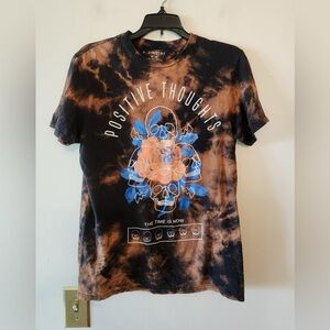 Chemistry Positive Energy Shirt Mens medium Tie Dye Skull Graphic Brown Rose